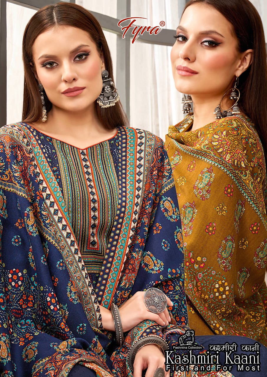 Fyra Kashmiri Kaani 2 Casual Daily Wear Pashmina Dress material Collection 